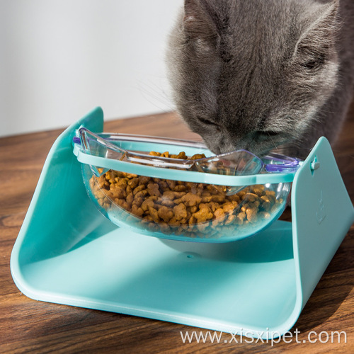 Adjustable oblique mouth food bowl cat food bowl